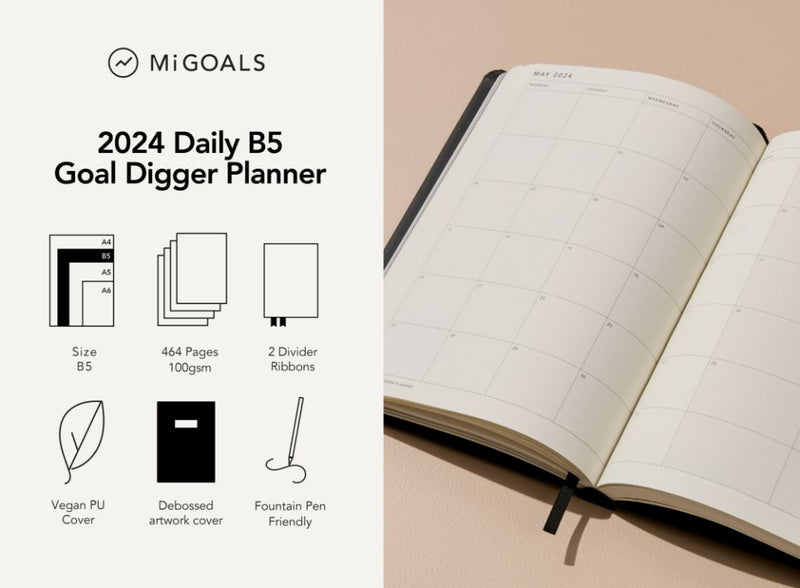 PRE-ORDER - 2025 B5 Goal Digger Diary - Daily (RRP £32)