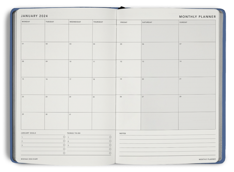 PRE-ORDER 2025 MiGoals A5 Weekly Notes Diary (RRP: £20)