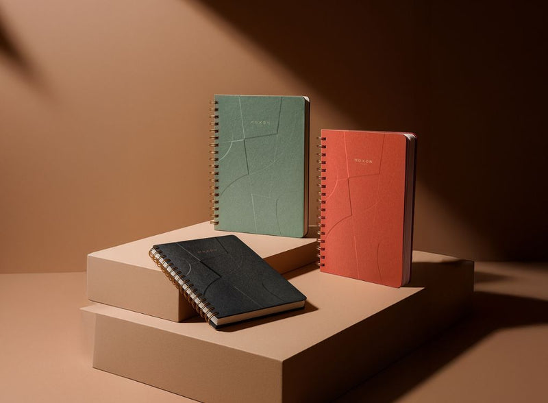 MOXON B5 Lay-Flat Wirebound Lined Notebook — UK Made, Recycled Coffee Cup Paper (RRP: £23)