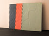 MOXON 'Form' pattern blind embossed wire-bound B5 notebook in Green Orange and Navy