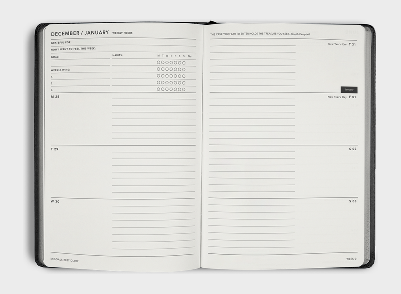2027 MiGoals A5 Weekly Spread Diary (RRP: £20)